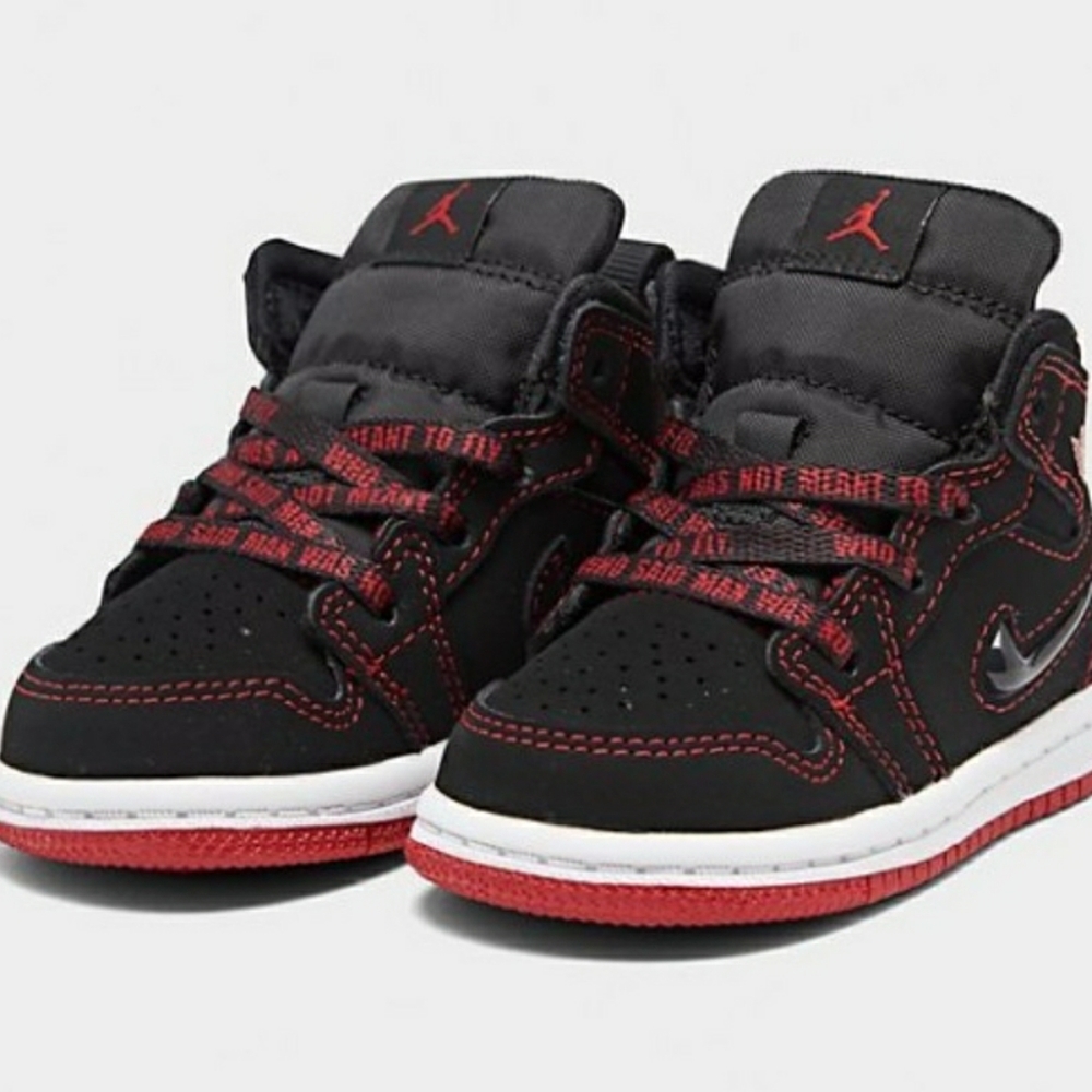 Jordan Toddler 1 MID Fearless Black Red Size 5C